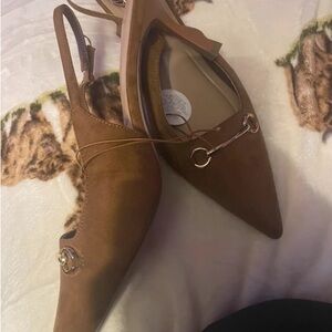 Chic Brown Slingback Heels